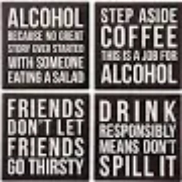 Step Aside Coffee This Is a Job For Alcohol Ceramic Absorbent Cork Coaster Set - Picture 2 of 5